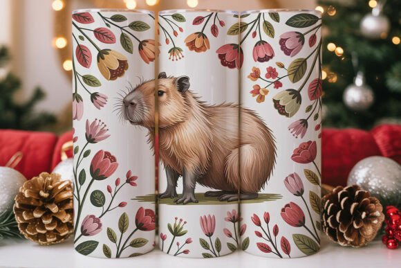 Capybara Floral 20oz Tumbler Wrap