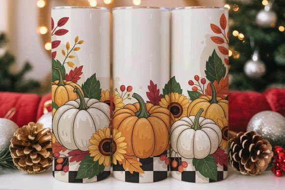 Fall Floral Pumpkin 20oz Tumbler Wrap