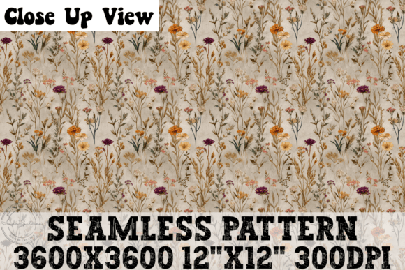 Fall Floral Seamless Pattern