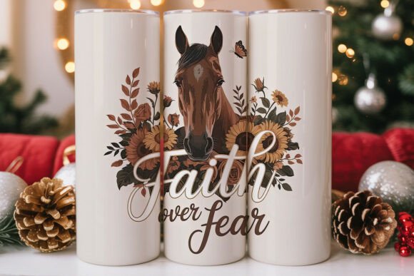 Floral Horse Faith 20oz Tumbler Wrap