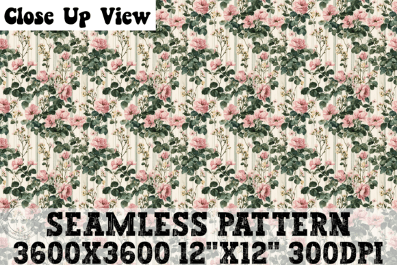 Floral Stripes Shabby Chic Pattern