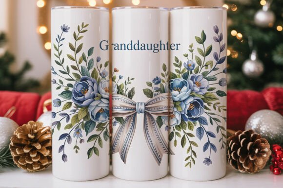 Granddaughter Floral Bow 20oz Tumbler