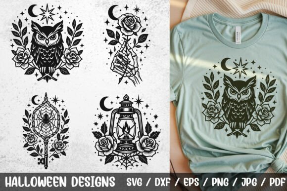 Halloween Owl, Skeleton Hand SVG File