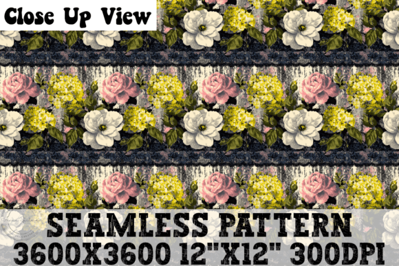 Lacy Border Floral Seamless Pattern