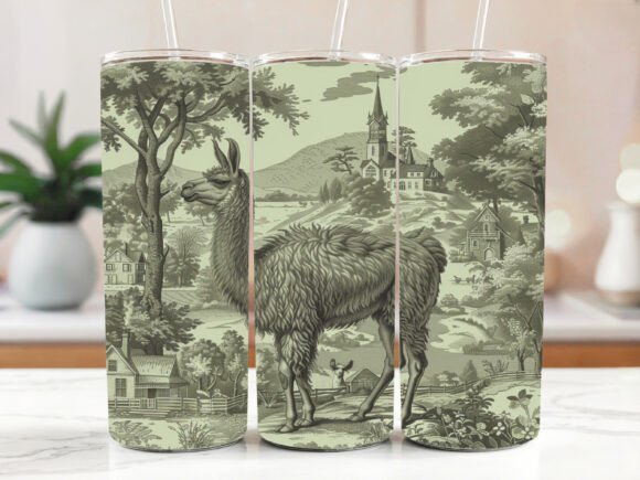 Llama Floral Tumbler Wrap Llama Skinny