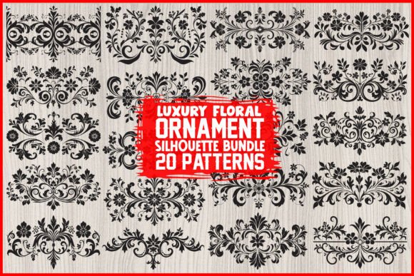 Luxury Floral Ornament Silhouette Bundle