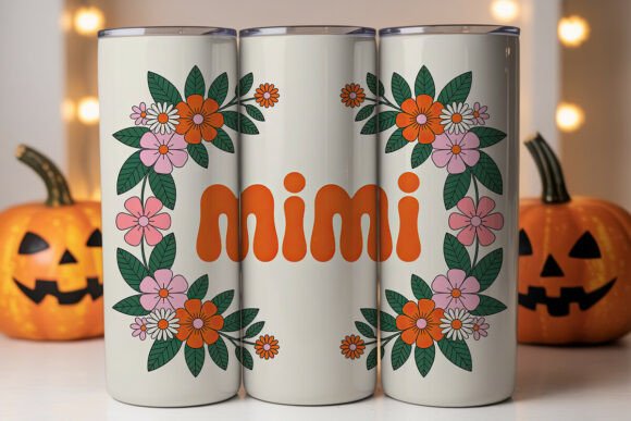 Mimi Floral Tumbler Wrap PNG