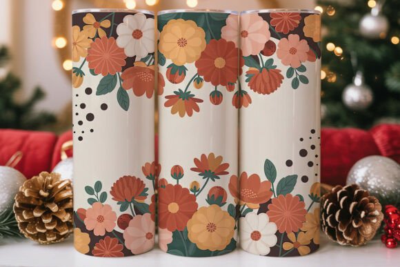 Retro 70s Floral Tumbler Wrap