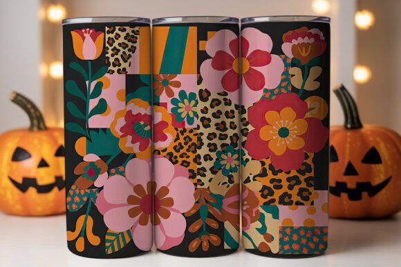 Retro Floral Patchwork 20oz Tumbler Wrap