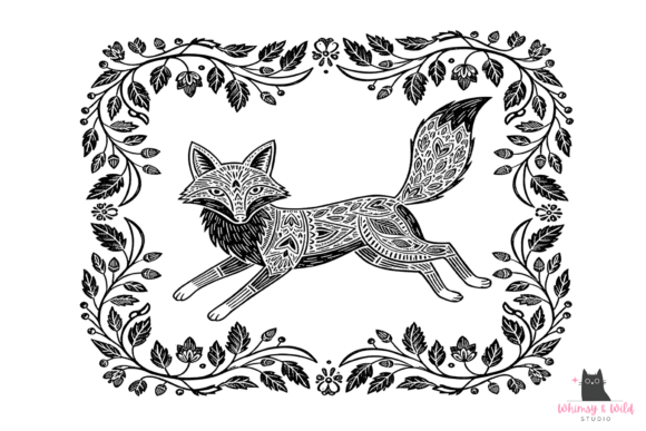 Rustic Fox Laser Engraving Design