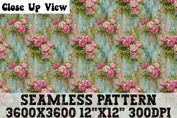 Shabby Chic Distressed Floral Pattern