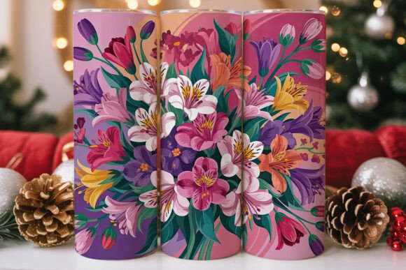 Vibrant Floral Bouquet 20oz Tumbler Wrap