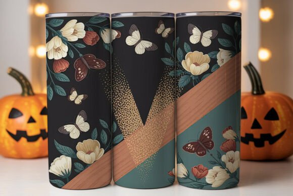 Vintage Butterfly Floral 20oz Tumbler